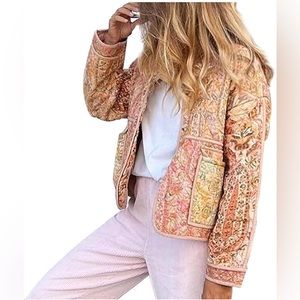 Zara Padded Quilted Jacquard Jacket